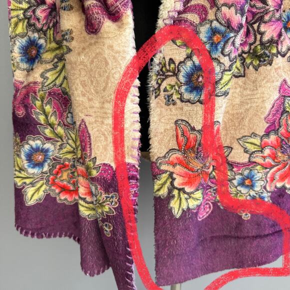 Johnny Was Ledona Sherpa jacket - B47121-6 - plush - cardigan - FLAWED - size S - Picture 7 of 12